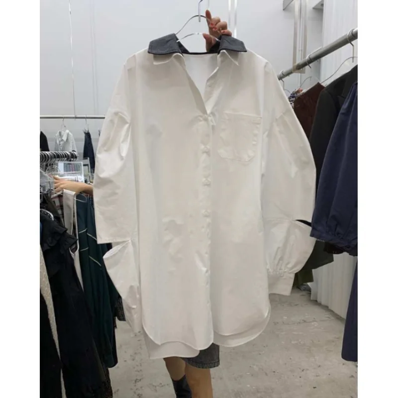 Shirts Women 2023 Double-layer Collar Slit Hole Loose Fashion Long Sleeve Shirt Korean Womens Tops
Shirts Women 2023 Double-layer Collar Slit Hole Loose Fashion Long Sleeve Shirt Korean Womens Tops