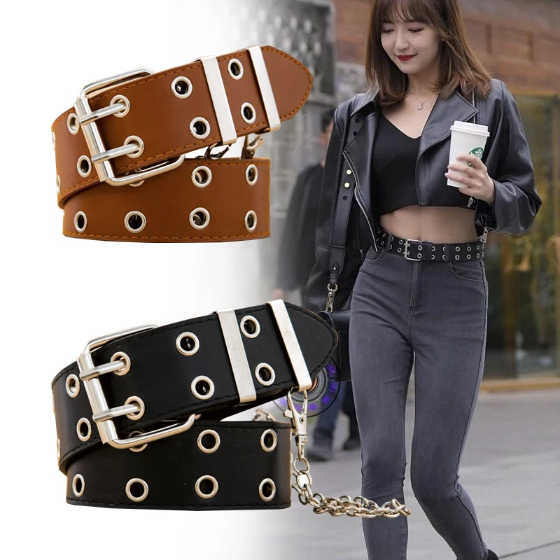 Women PU Leather Punk Belt for Jeans Female Punk Fashion Trousers Pin Buckle Black Willow Nail Waist Full Grommet Belts
Women PU Leather Punk Belt for Jeans Female Punk Fashion Trousers Pin Buckle Black Willow Nail Waist Full Grommet Belts