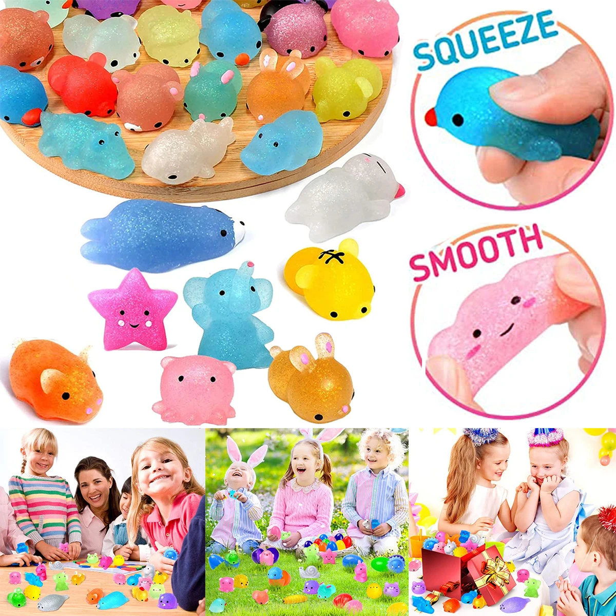 25 шт. блестящие мягкие игрушки Mochi, милые животные, антистрессовые игры, снятие стресса, забавный подарок для детей
25 шт. блестящие мягкие игрушки Mochi, милые животные, антистрессовые игры, снятие стресса, забавный подарок для детей