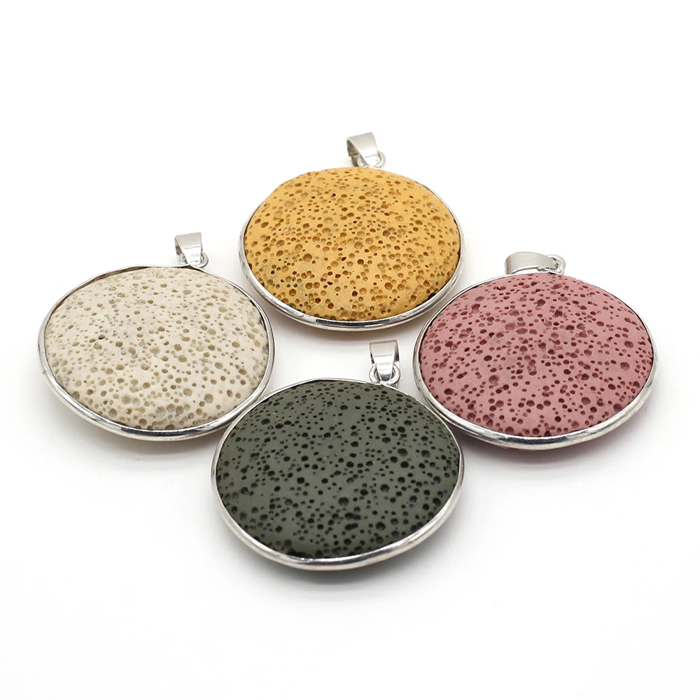 Natural Stone Volcanic Rock Round Pendant For Jewelry Making DIY Necklace Earring Accessories Healing Gems Charm Gift 34x38mm1PC
Natural Stone Volcanic Rock Round Pendant For Jewelry Making DIY Necklace Earring Accessories Healing Gems Charm Gift 34x38mm1PC