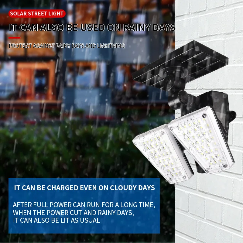 100COB Motion Sensor Solar Lamp Double Head Rotatable Multi-angle Wall Lamp Garden Porch Countryside Solar Street Lights
100COB Motion Sensor Solar Lamp Double Head Rotatable Multi-angle Wall Lamp Garden Porch Countryside Solar Street Lights