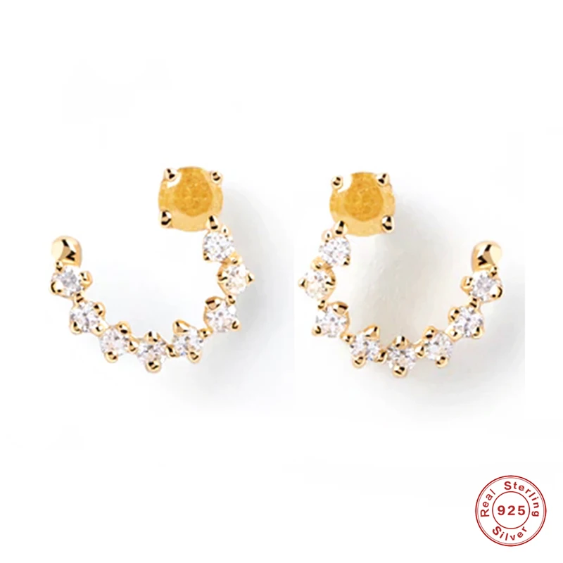 Aide 925 Sterling Silver White Zircons Pave Setting C Shape Stud Earrings For Women Colorful Crystals Earring Climber Jewelry
Aide 925 Sterling Silver White Zircons Pave Setting C Shape Stud Earrings For Women Colorful Crystals Earring Climber Jewelry