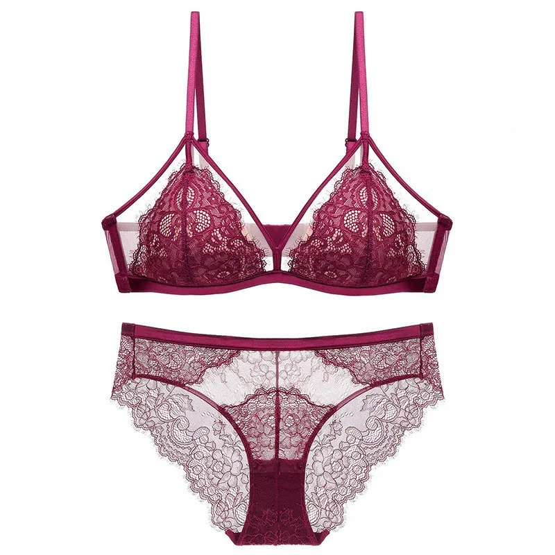 New French Lace Underwear Women Eyelashes No Steel Ring Bra Thin Cotton Triangle Cup Gathering Bra Set
New French Lace Underwear Women Eyelashes No Steel Ring Bra Thin Cotton Triangle Cup Gathering Bra Set