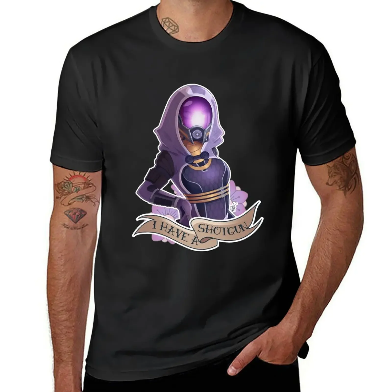 Tali'Zorah: I HAVE A SHOTGUN футболка аниме вещи одежда на день Святого Валентина тяжелые