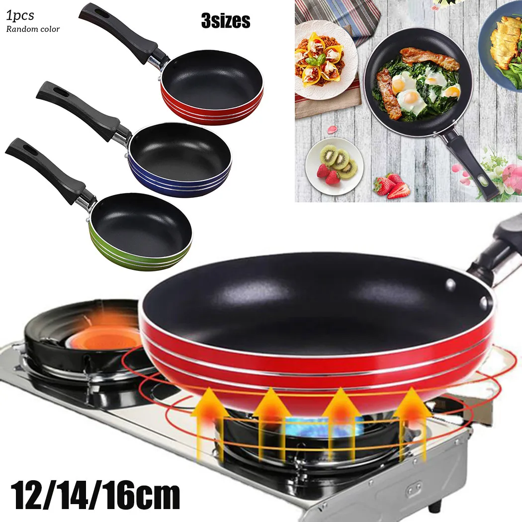 Mini Frying Pan Non-Stick Thickened Stainless Steel Frypan Pot Fried Eggs Saucepan 12cm/14cm/16cm Random Color Kitchen Cookware
Mini Frying Pan Non-Stick Thickened Stainless Steel Frypan Pot Fried Eggs Saucepan 12cm/14cm/16cm Random Color Kitchen Cookware