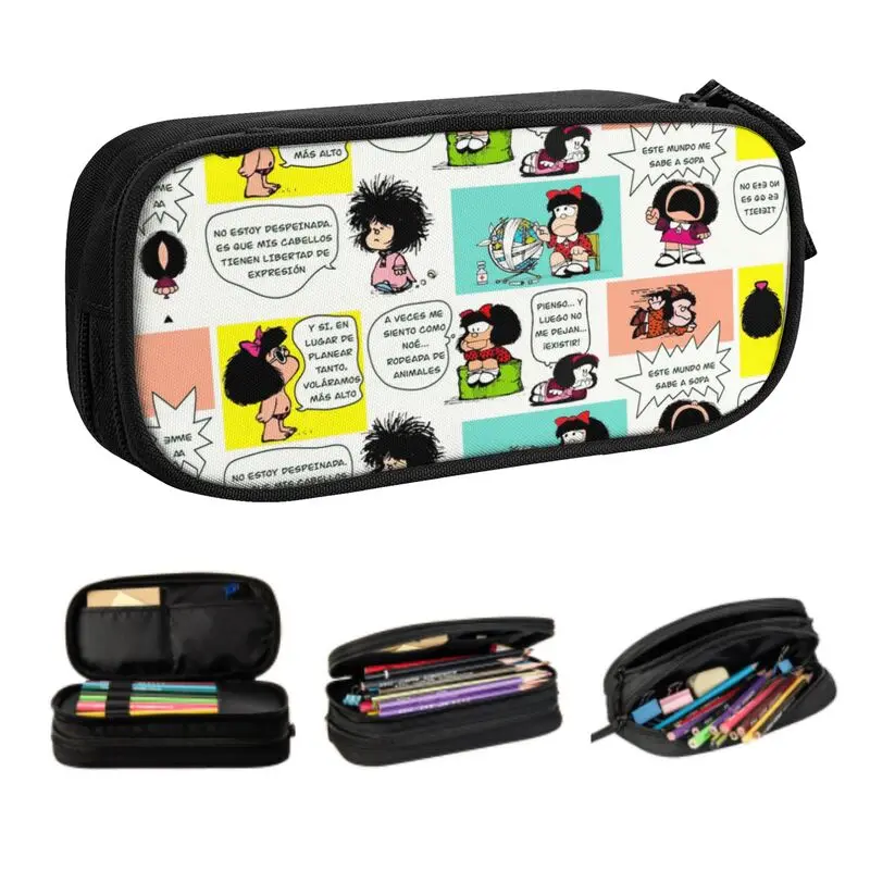 Manga Quino Mafalda Cute Pencil Case Boy Girl Big Capacity Kawaii Cartoon Pencil Pouch Students Stationery
Manga Quino Mafalda Cute Pencil Case Boy Girl Big Capacity Kawaii Cartoon Pencil Pouch Students Stationery