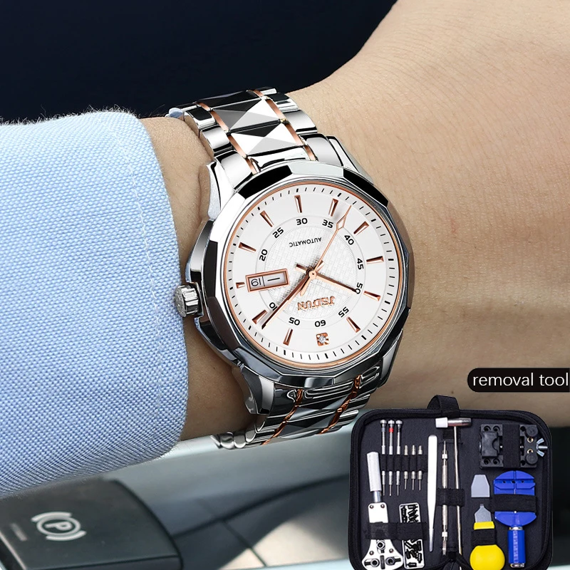 Automatic mechanical watch imported movement tungsten steel watch men's men's watch relógio esqueleto maquina relógio-8014-28
Automatic mechanical watch imported movement tungsten steel watch men's men's watch relógio esqueleto maquina relógio-8014-28
