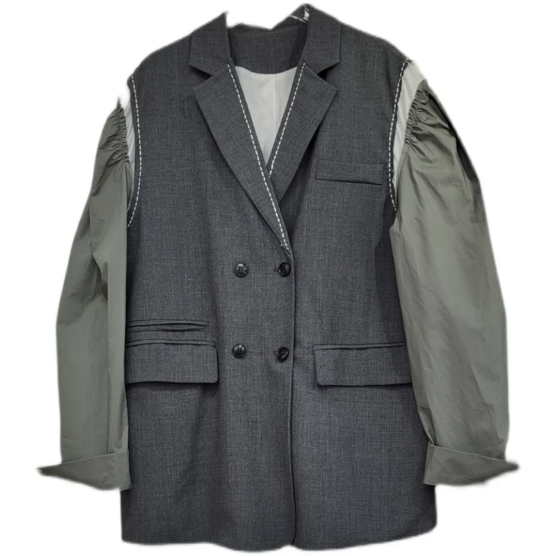 SuperAen 2022 New Spring Summer Black Grey Notched Full Office Lady Double Breasted Suit Coat Streetwear Women Blazer
SuperAen 2022 New Spring Summer Black Grey Notched Full Office Lady Double Breasted Suit Coat Streetwear Women Blazer