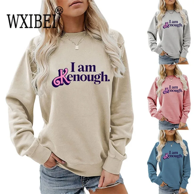 WXIBEI I AM KENOUGH Letter Printing Sweatshirt Autumn And Winter Women's Fashion Loose Round Neck Long Sleeve Casual Top FC859
WXIBEI I AM KENOUGH Letter Printing Sweatshirt Autumn And Winter Women's Fashion Loose Round Neck Long Sleeve Casual Top FC859