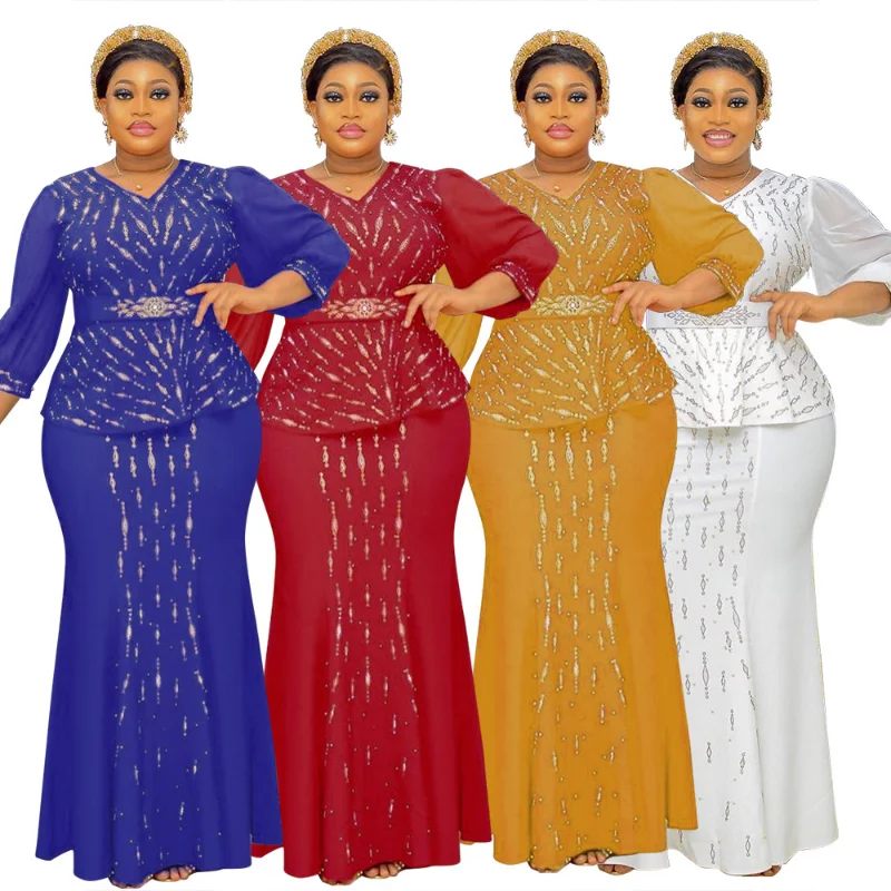 African Dresses for Women Two Pieces Set Tops And Skirts Suits Dashiki Ankara Outfits Plus Size Turkey Wedding Party Dress 2023
African Dresses for Women Two Pieces Set Tops And Skirts Suits Dashiki Ankara Outfits Plus Size Turkey Wedding Party Dress 2023