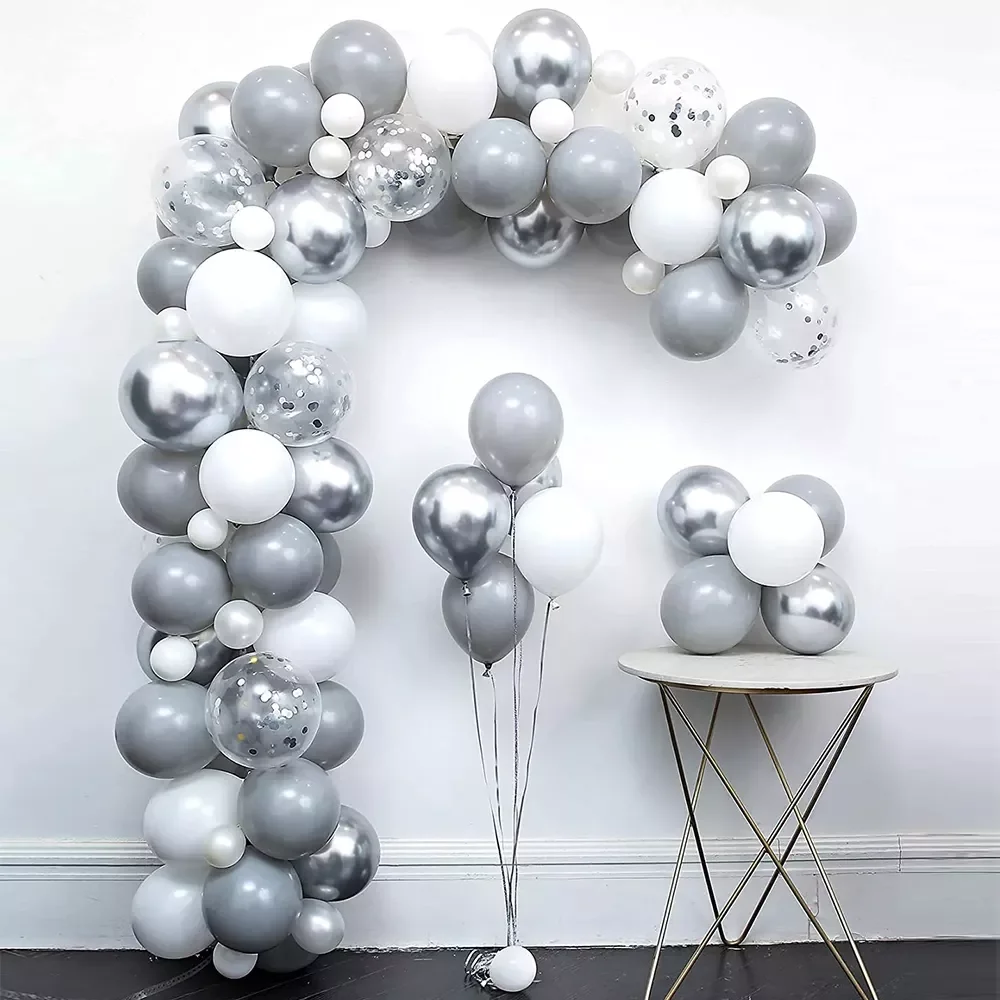 Pastel Gray White Balloon Garland Kit Metallic Silver Aluminium Foil Balloon Wedding Birthday Party Baby Shower Decoration
Pastel Gray White Balloon Garland Kit Metallic Silver Aluminium Foil Balloon Wedding Birthday Party Baby Shower Decoration