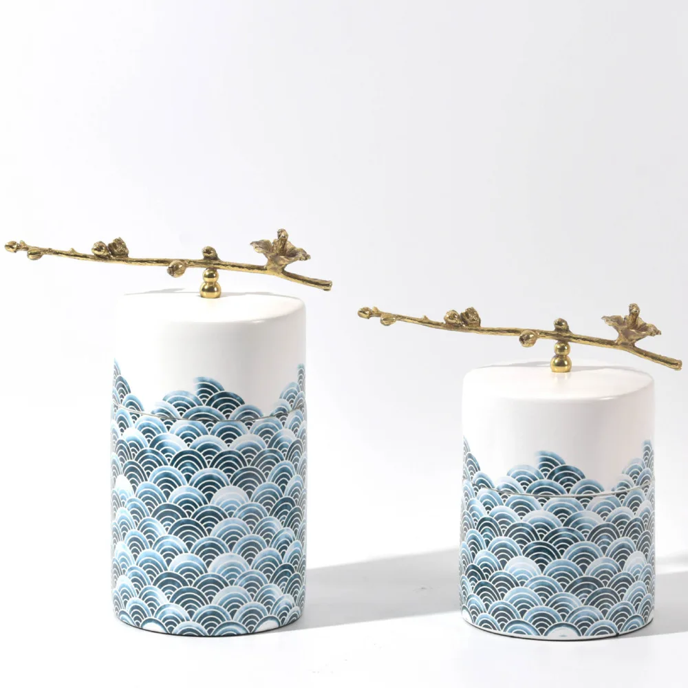 Creative tabletop ceramic suit decoration Chinese wave pattern ceramic pot decoration living room porch Bo Gu shelf handicraft
Creative tabletop ceramic suit decoration Chinese wave pattern ceramic pot decoration living room porch Bo Gu shelf handicraft