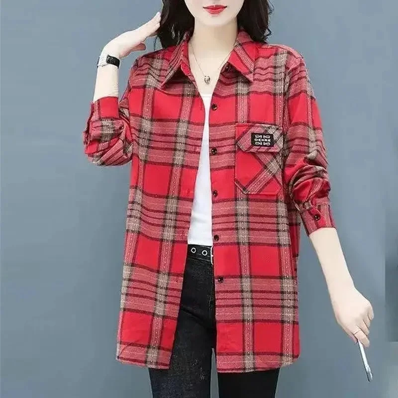2023 Spring And Autumn New Fashion Loose Slim Plaid Shirt Women Take Foreign Style Age-reducing Shirt Spring Joker Top Female
2023 Spring And Autumn New Fashion Loose Slim Plaid Shirt Women Take Foreign Style Age-reducing Shirt Spring Joker Top Female