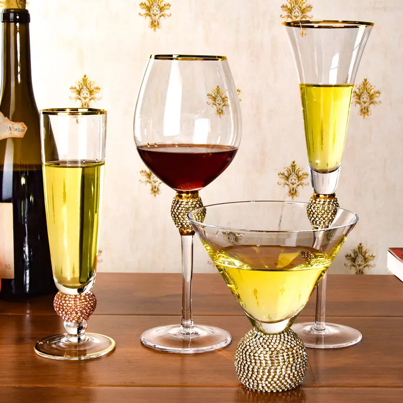 Transparent Gold Rimmed Glass Set with Diamonds Goblet Red Wine Cocktail Champagne Whiskey Grape Wine Drink Glass Cup
Transparent Gold Rimmed Glass Set with Diamonds Goblet Red Wine Cocktail Champagne Whiskey Grape Wine Drink Glass Cup