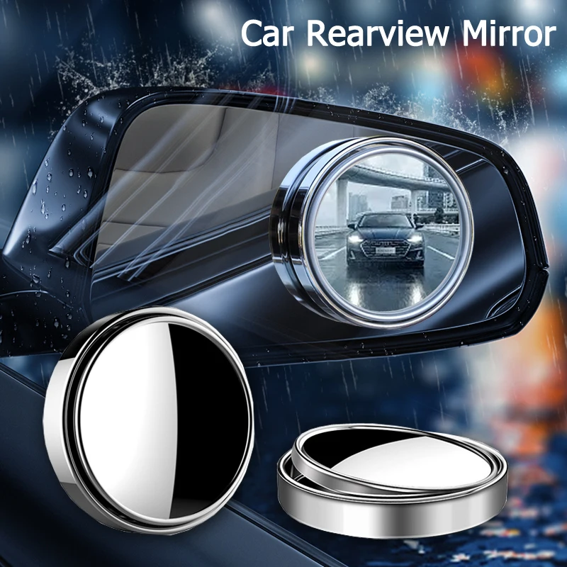

HD 360 Degree Rear View Parking Mirror Car Blind Spot Rearview Mirror Adjustable Round Rainproof Wide Mirror Car Accessories