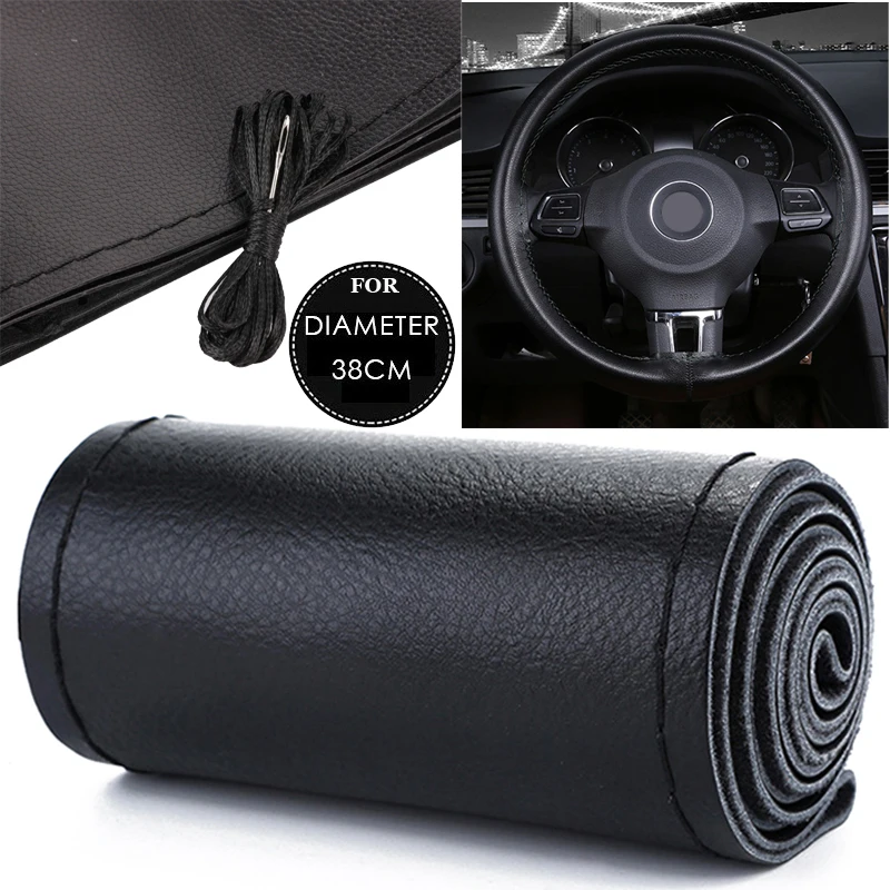 1Set Car Truck Steering Wheel Cover Leather DIY Hand Sewing Gift Black For Steering Wheel With Diameter Of 37-38cm
1Set Car Truck Steering Wheel Cover Leather DIY Hand Sewing Gift Black For Steering Wheel With Diameter Of 37-38cm