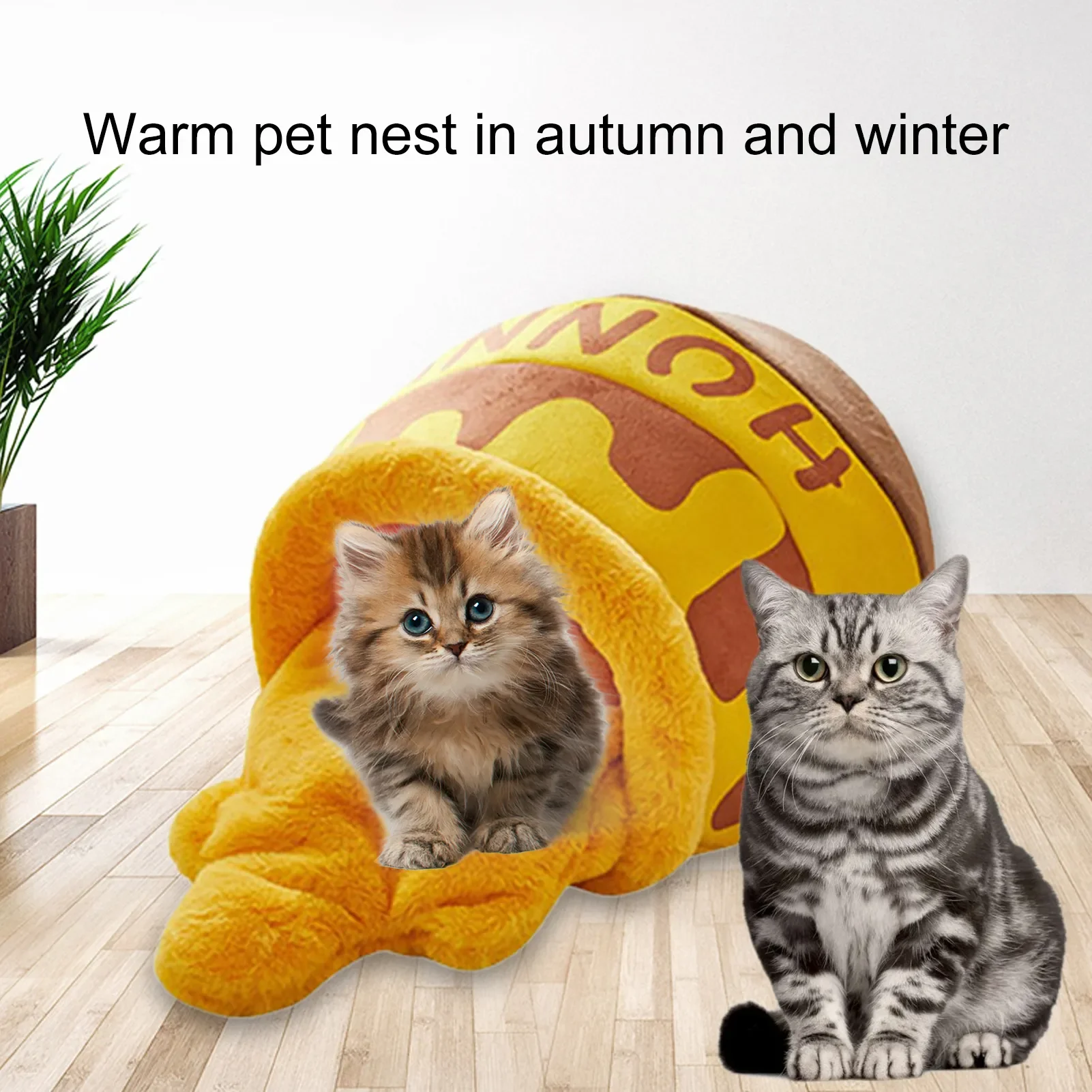 Cat Nest Semi-closed Ultra Soft Warm-keeping Removable Cushion Honey Pot Shape Winter Autumn Cat Dog House Sleep Bed Pet Supplie
Cat Nest Semi-closed Ultra Soft Warm-keeping Removable Cushion Honey Pot Shape Winter Autumn Cat Dog House Sleep Bed Pet Supplie