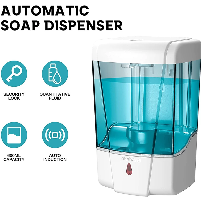 Automatic Soap Dispenser Wall Mount Hand Sanitizer Dispenser 600ml/20oz Touchless Sensor Hand Free Soap Dispenser for Gel/Liquid
Automatic Soap Dispenser Wall Mount Hand Sanitizer Dispenser 600ml/20oz Touchless Sensor Hand Free Soap Dispenser for Gel/Liquid