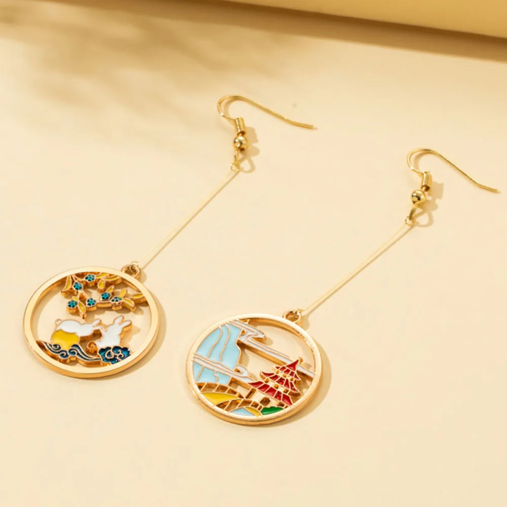 Classic Chinese Style Crane Tassel Drop Earrings for Women Temperament Moon Rabbit Forbidden City Hollow Earrings Jewelry
Classic Chinese Style Crane Tassel Drop Earrings for Women Temperament Moon Rabbit Forbidden City Hollow Earrings Jewelry