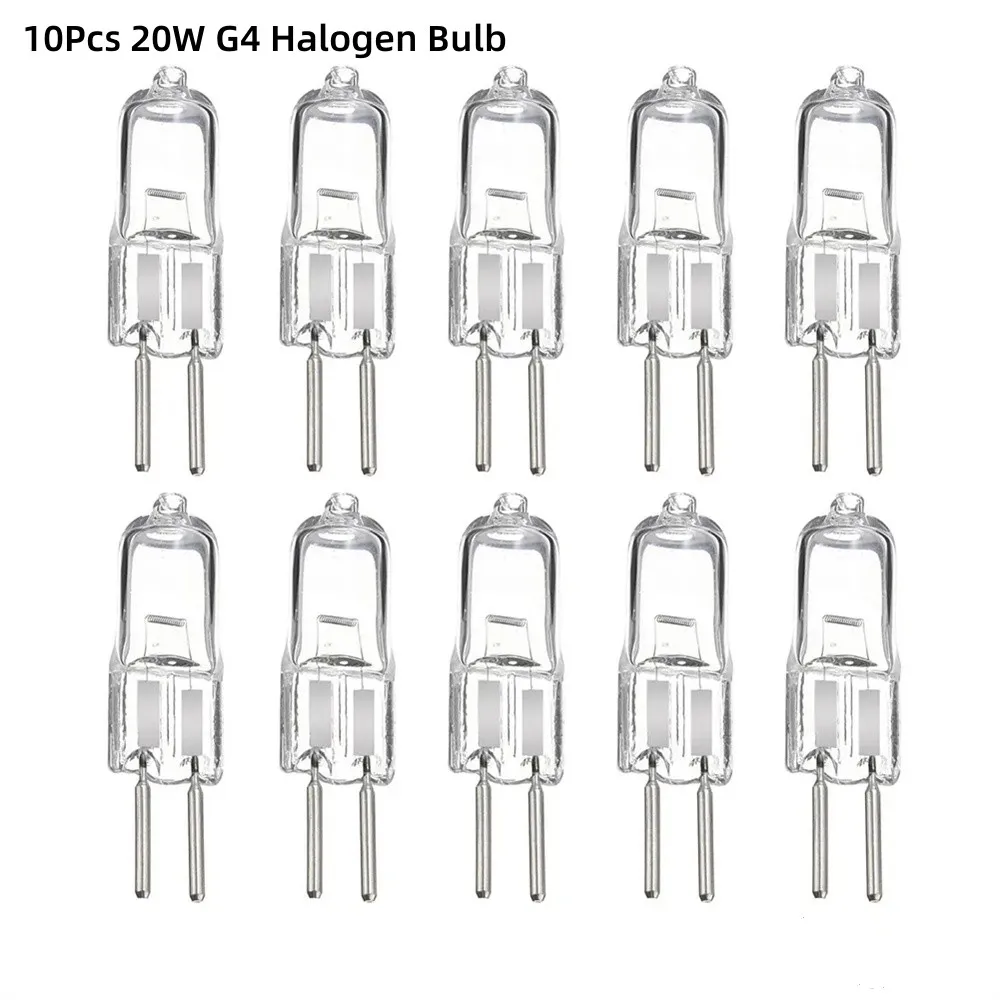 

10Pcs/Pack G4 Halogen Bulb 12V 20W G4 Halogen Bulbs Light Globe Lot JC Bi-Pin LED Lamp Warm White Replace LED Lamp Capsule Lamps