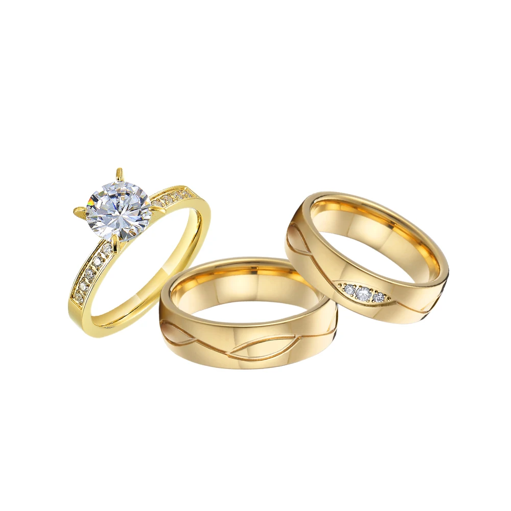 3pcs Vintage Western Wedding Engagement Rings Sets For Couples 24k Gold Plated Jewery Finger Couples Ring
3pcs Vintage Western Wedding Engagement Rings Sets For Couples 24k Gold Plated Jewery Finger Couples Ring