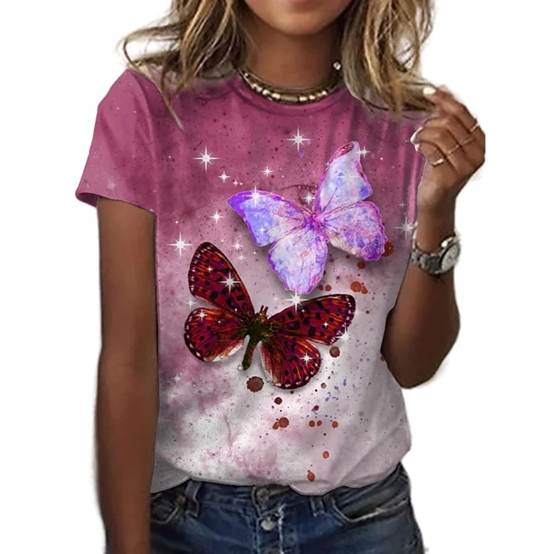 2022 Women's T-Shirt Tops 3D Butterfly Printed O-Neck Short Sleeve T Shirt Female Oversized Casual Pullover Harajuku Streetwear
2022 Women's T-Shirt Tops 3D Butterfly Printed O-Neck Short Sleeve T Shirt Female Oversized Casual Pullover Harajuku Streetwear
