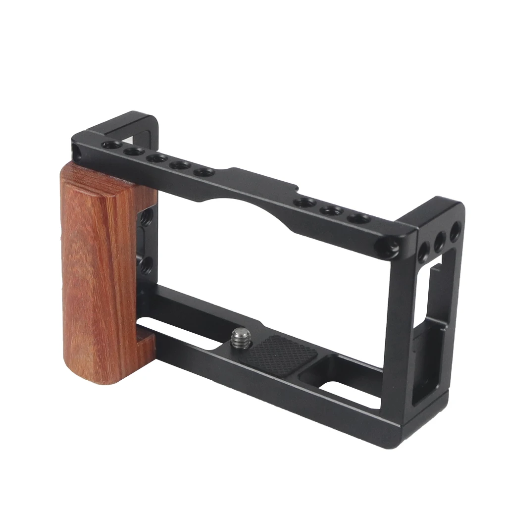 Металлический кронштейн для камеры FEICAHO G7X3, рамка с деревянной ручкой, Холодный башмак, отверстия 1/4 дюйма для штатива камеры Canon G7XMark3 DSLR