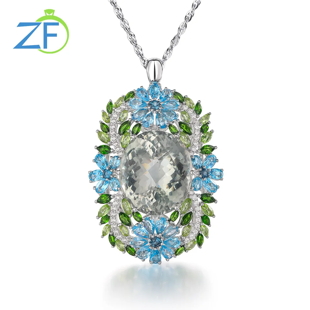 GZ ZONGFA 925 Sterling Silver Dual Purpose Ring Pendant for Women 47.7 Carats Natural Green Amethyst Mix color Gems Fine Jewelry 
GZ ZONGFA 925 Sterling Silver Dual Purpose Ring Pendant for Women 47.7 Carats Natural Green Amethyst Mix color Gems Fine Jewelry