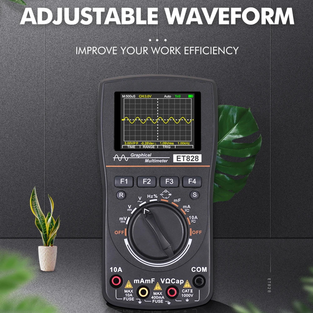 ET828 2 in 1 Digital Oscilloscope Multimeter Bandwidth 2.5Msps Sampling Rate Intelligent Graphical Oscilloscope Resistance Meter
ET828 2 in 1 Digital Oscilloscope Multimeter Bandwidth 2.5Msps Sampling Rate Intelligent Graphical Oscilloscope Resistance Meter