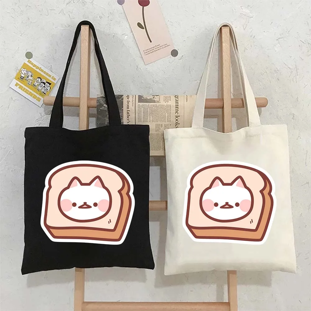 Женская милая кошка в холсте, женская большая емкость, многоразовые сумки 
Женская милая кошка в холсте, женская большая емкость, многоразовые сумки