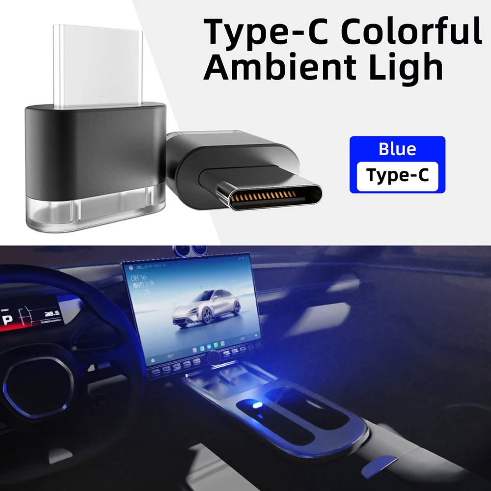 Новый интерьер автомобиля Type-C, окружающая атмосфера, светодиодные сигнальные огни, лампа для автоматического чтения, украшения, аксессуары для салона автомобиля
Новый интерьер автомобиля Type-C, окружающая атмосфера, светодиодные сигнальные огни, лампа для автоматического чтения, украшения, аксессуары для салона автомобиля