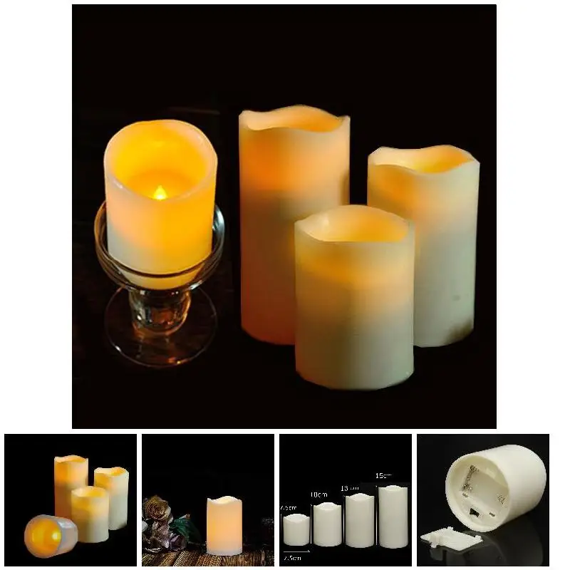 

Candle Smooth Flickering Flame LED Flameless Wax Mood Candles Lights For Home Wedding Party