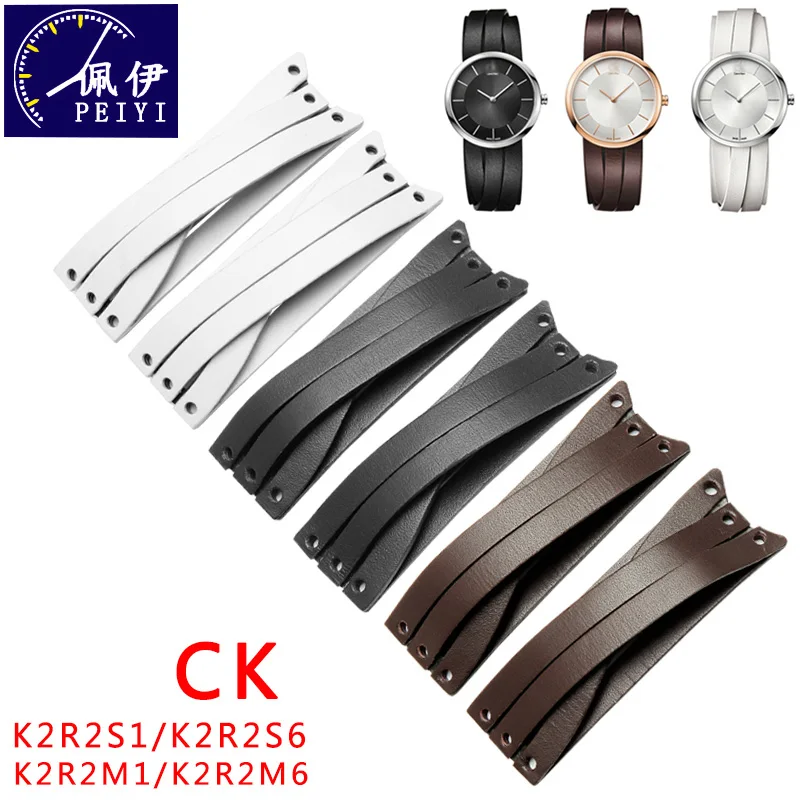 

PEIYI Cow Leather Watchband for Women Suitable for CK Watch K2R2S1 K2R2S6 K2R2M1 K2R2M6 Genuine Leather Wrist Strap