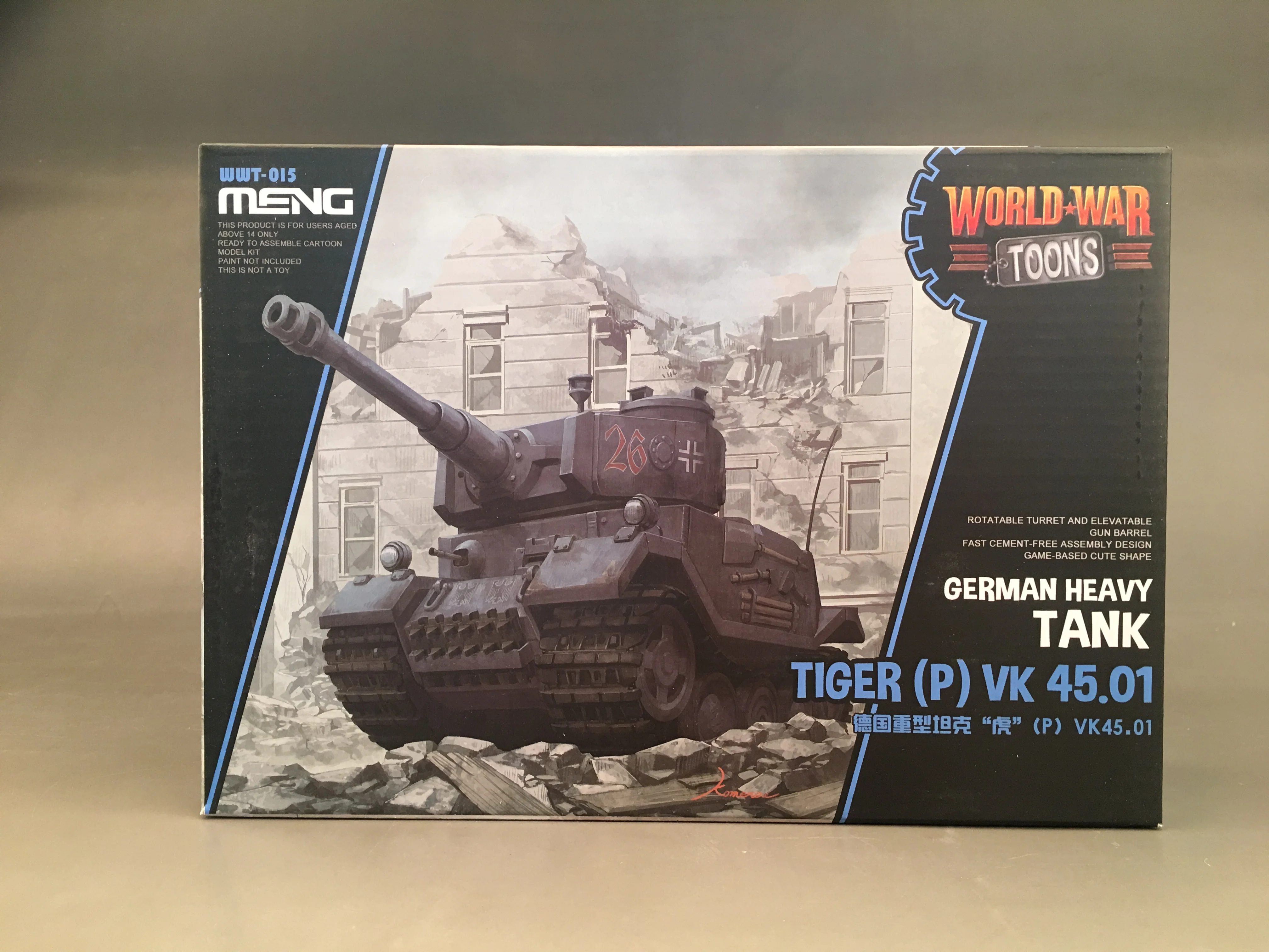 Meng МОДЕЛЬ WWT015 немецкий тяжелый тигр (P) VK 45,01 (Q Edition) модельный комплект
Meng МОДЕЛЬ WWT015 немецкий тяжелый тигр (P) VK 45,01 (Q Edition) модельный комплект