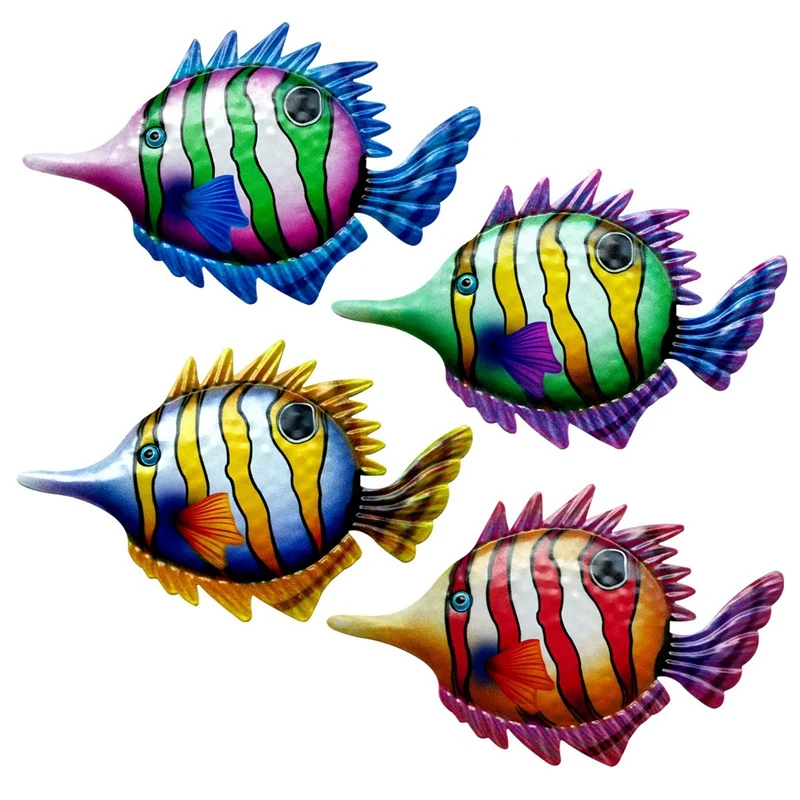 4Pcs Metal Fish Wall Marine Art Decoration Hanging Fish Statue Ornaments For Garden Fence Home Living Room Decorations
4Pcs Metal Fish Wall Marine Art Decoration Hanging Fish Statue Ornaments For Garden Fence Home Living Room Decorations