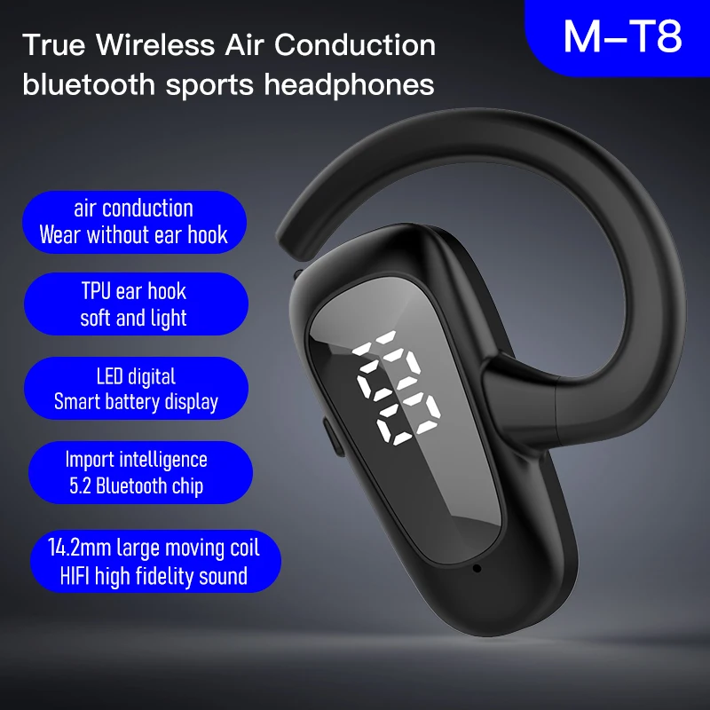 New Air Conduction Bluetooth Headset Wireless Ear-Hook Bone Conduction Business Earphone Waterproof Dustproof Sports Headphone
New Air Conduction Bluetooth Headset Wireless Ear-Hook Bone Conduction Business Earphone Waterproof Dustproof Sports Headphone