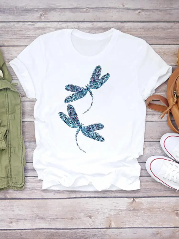 Dragonfly Lovely Style Cute Women Short Sleeve Graphic T Top Fashion Print T-shirts Cartoon Shirt Stylish Female Tee T-Shirt
Dragonfly Lovely Style Cute Women Short Sleeve Graphic T Top Fashion Print T-shirts Cartoon Shirt Stylish Female Tee T-Shirt