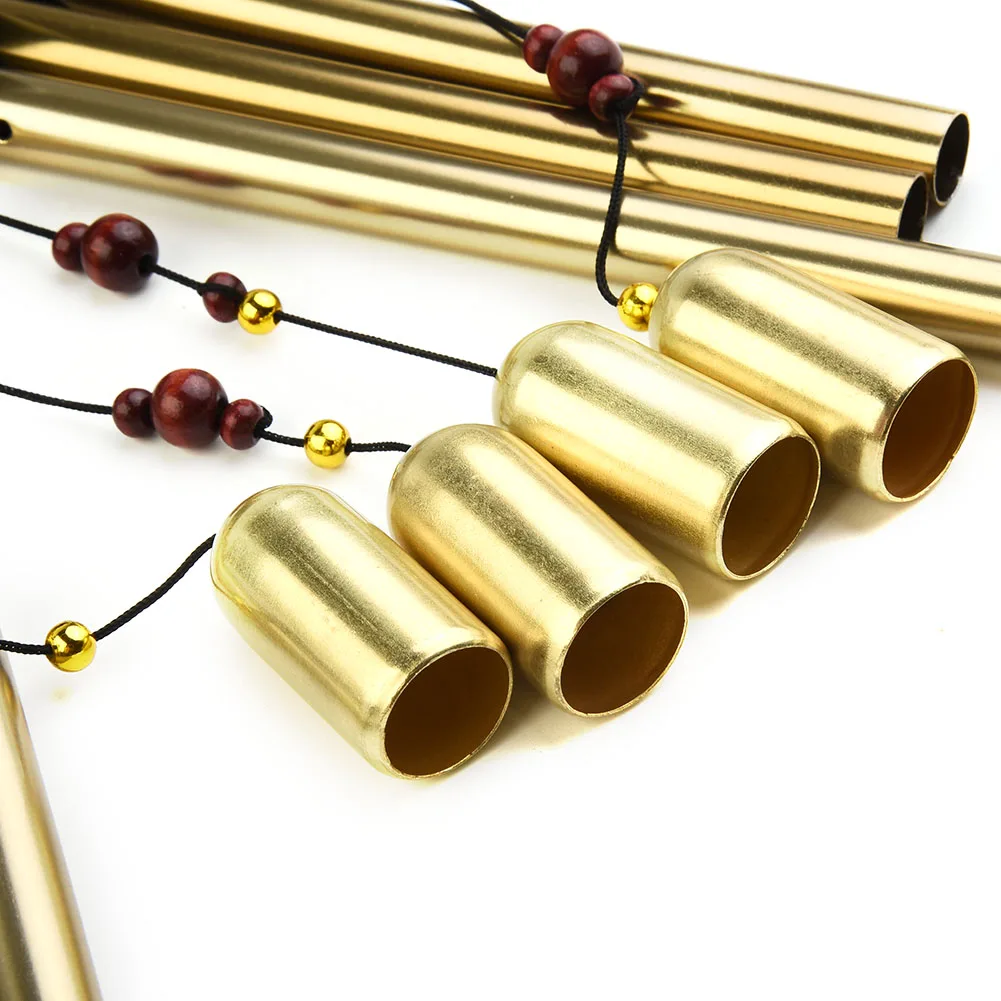 

Gift Wind Chimes Ornaments Balcony Hanging Large Bells Metal Tubes Yard Home Decoration Noisemaker Gold Durable