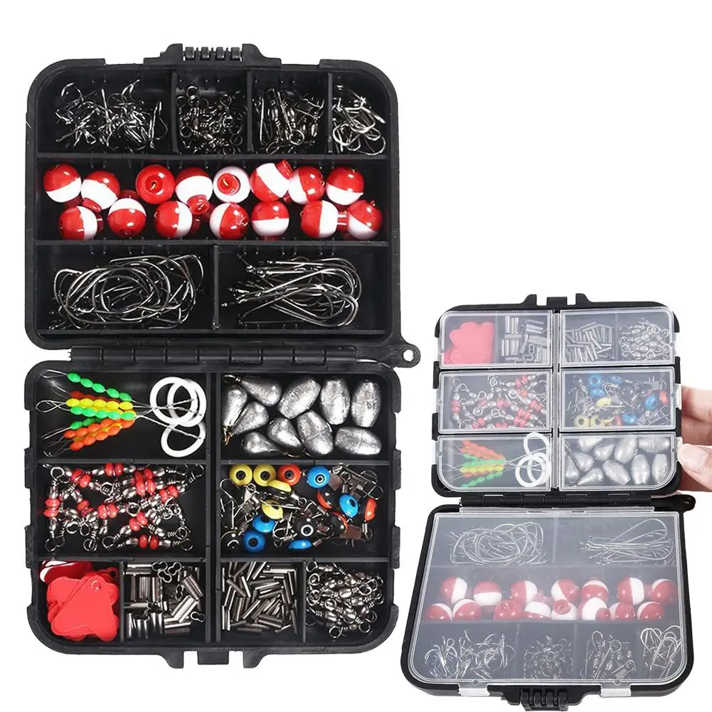 

273pcs Fishing Accessories Tackle Kit Included Swivel Snap Hooks Fishing Swivels Sinker Slides With Tackle Box