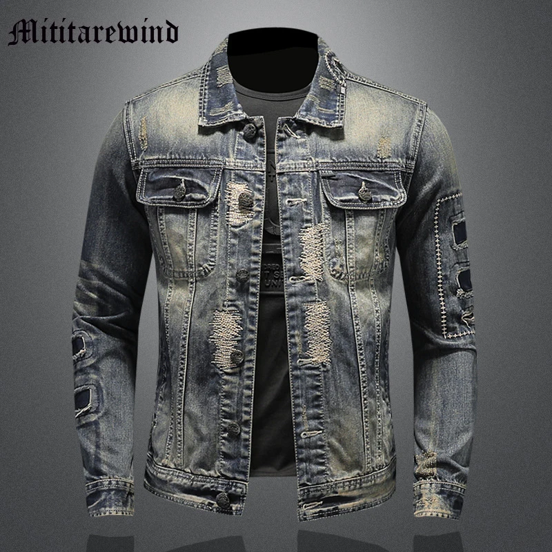 Men's Autumn Spring European Ripped Hole Patchwork Jackets Vintage Retro Coats High Street Casual Hip Hop Streetwear Y2k
Men's Autumn Spring European Ripped Hole Patchwork Jackets Vintage Retro Coats High Street Casual Hip Hop Streetwear Y2k