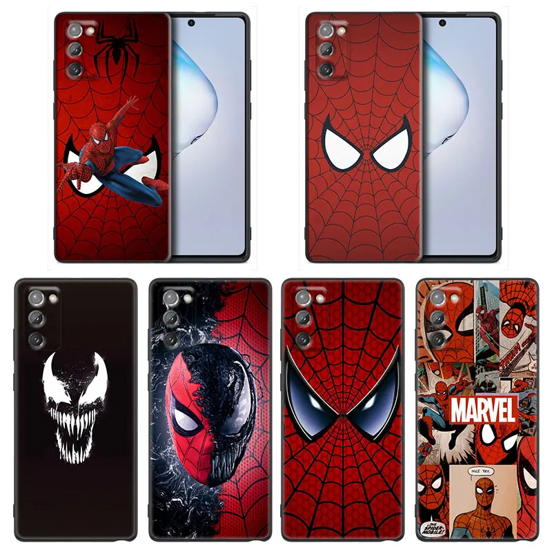 

Phone Case for Samsung Note 8 9 10 M11 M12 M30s M32 M21 M51 F41 F62 M01 Case Soft Silicone Cover MARVEL Cool Spiderman Face