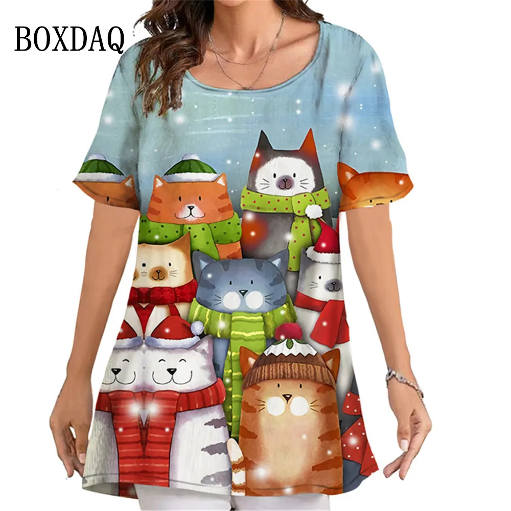 Summer Casual T-Shirt Oversized Blouse Cute Cartoon Cats Graphics 3D Printed Short Sleeve Tops Shirts For Women Kawaii Clothes
Summer Casual T-Shirt Oversized Blouse Cute Cartoon Cats Graphics 3D Printed Short Sleeve Tops Shirts For Women Kawaii Clothes