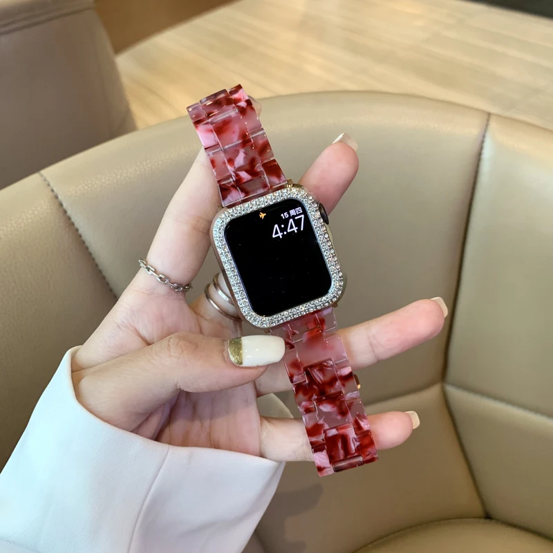 Чехол и ремешок для часов из смолы для iWatch Series SE 7 6 5 4 41 мм 45 мм 40 мм 44 мм 38 мм 42 мм, женский браслет, браслет с бриллиантами, чехол
Чехол и ремешок для часов из смолы для iWatch Series SE 7 6 5 4 41 мм 45 мм 40 мм 44 мм 38 мм 42 мм, женский браслет, браслет с бриллиантами, чехол