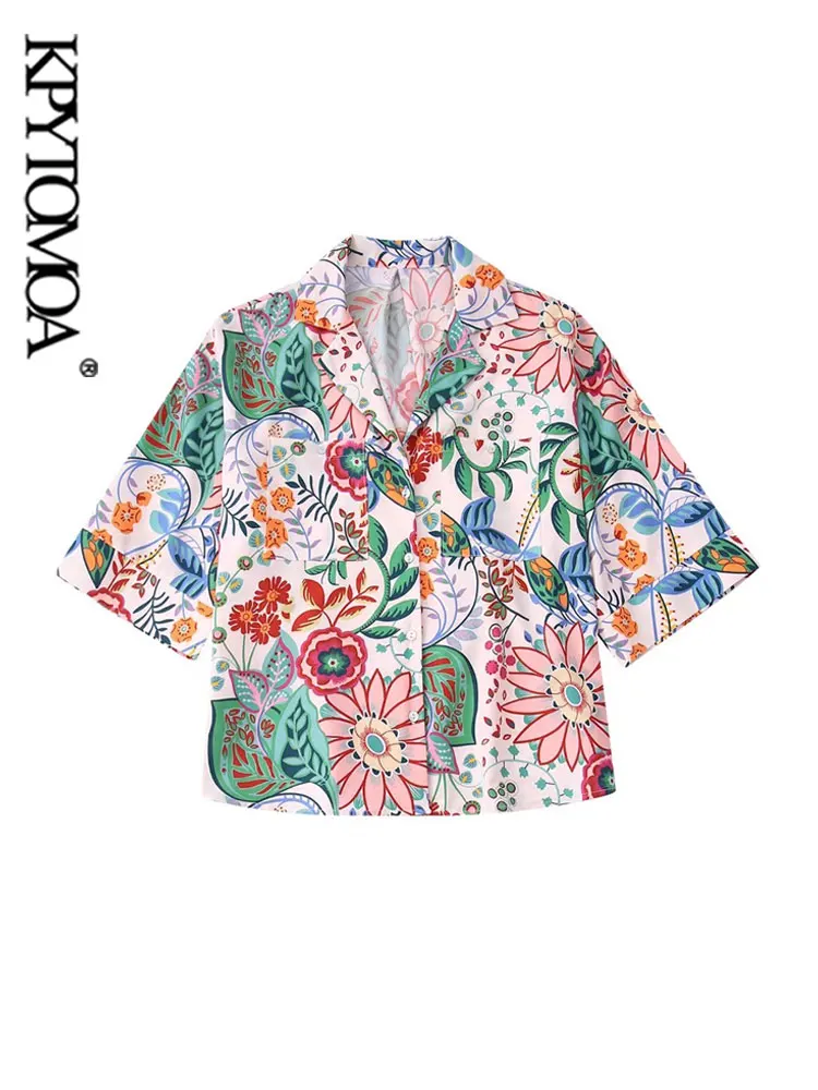 KPYTOMOA Women Fashion Floral Print Loose Shirts Vintage Short Sleeve Button-up Female Blouses Blusas Chic Tops
KPYTOMOA Women Fashion Floral Print Loose Shirts Vintage Short Sleeve Button-up Female Blouses Blusas Chic Tops