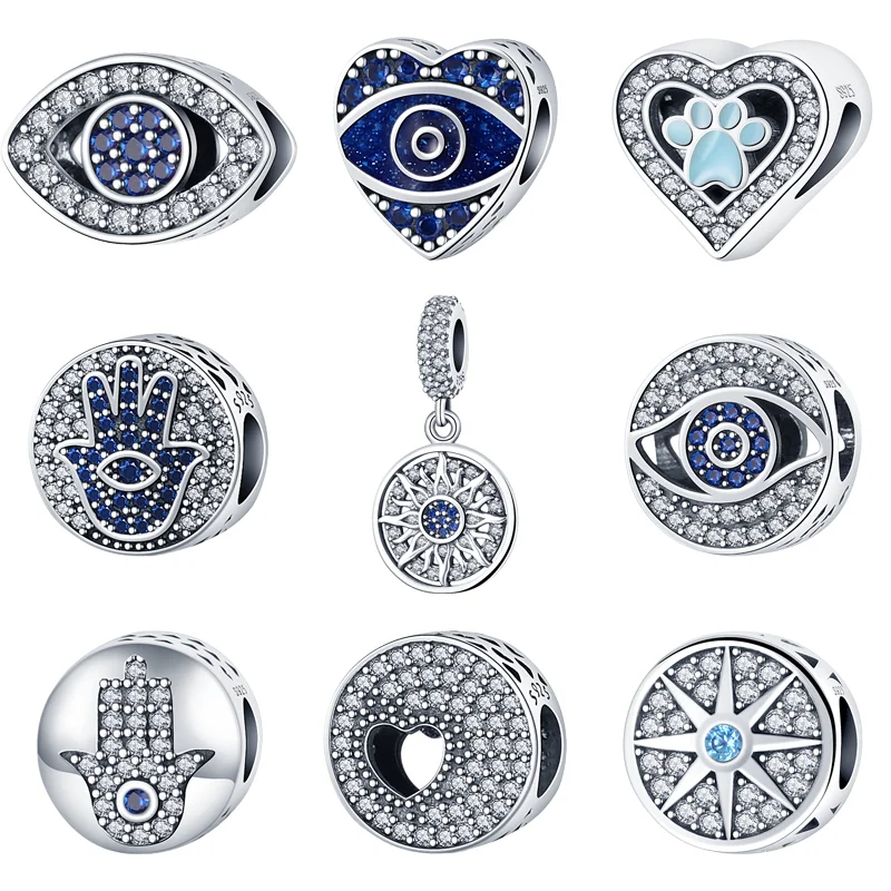 925 Sterling Silver Demon Blue Eyes Paw Print Heart Sparkling Beads Fit Original Pandora Charms Bracelet DIY Women Girls Jewelry
925 Sterling Silver Demon Blue Eyes Paw Print Heart Sparkling Beads Fit Original Pandora Charms Bracelet DIY Women Girls Jewelry