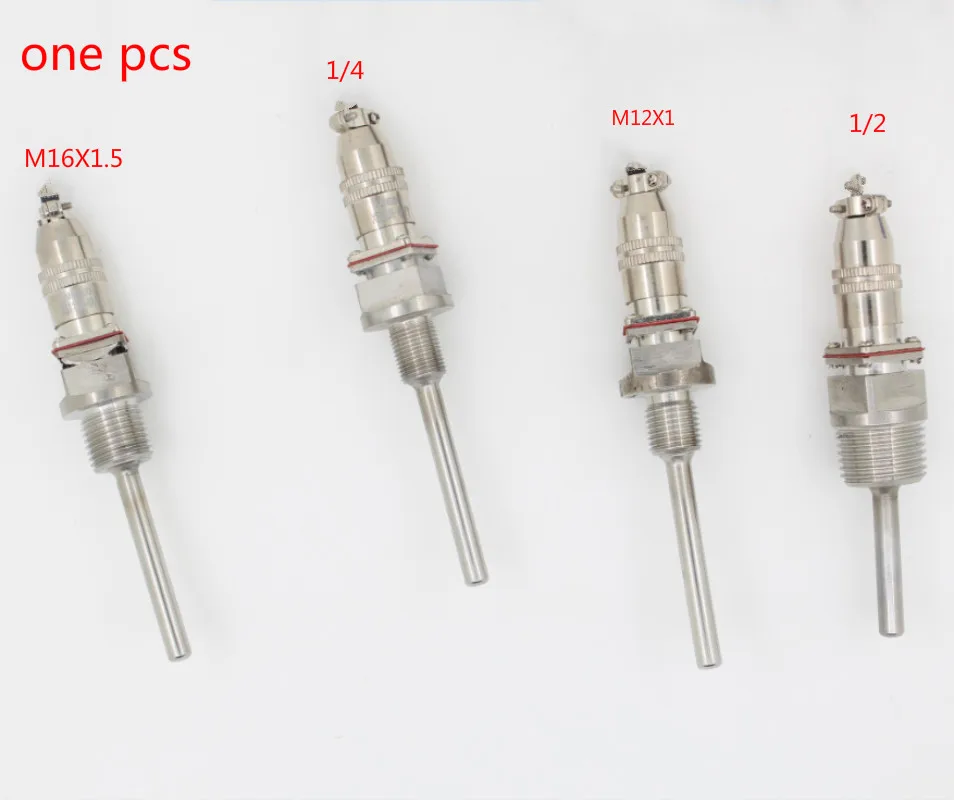 BSP 1/2 1/4 M12X1 M16X1.5 Stainless steel -20 to 300 Degree Temperature Transducer Probe PT100 Temperature Sensor L50-200mm
BSP 1/2 1/4 M12X1 M16X1.5 Stainless steel -20 to 300 Degree Temperature Transducer Probe PT100 Temperature Sensor L50-200mm