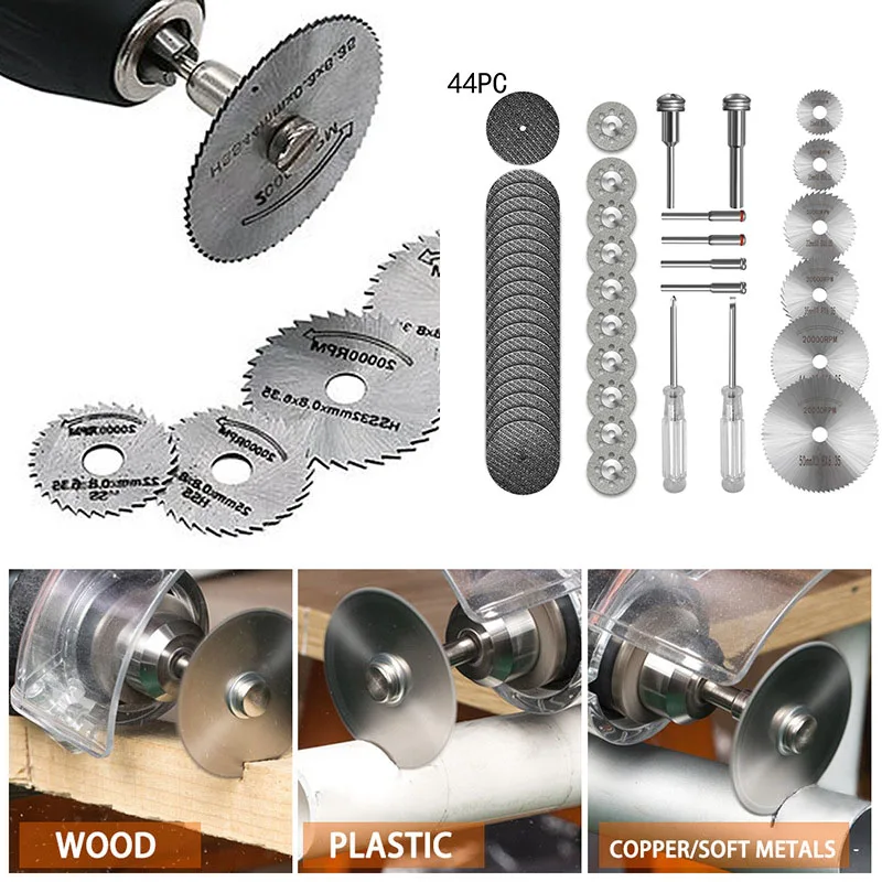 30PC-44PC Electric Drill Circular Saw Blade Set Metal Disc Wheel Blades Shank High Speed Steel Mini Saw Blades Wood Craft Tool
30PC-44PC Electric Drill Circular Saw Blade Set Metal Disc Wheel Blades Shank High Speed Steel Mini Saw Blades Wood Craft Tool