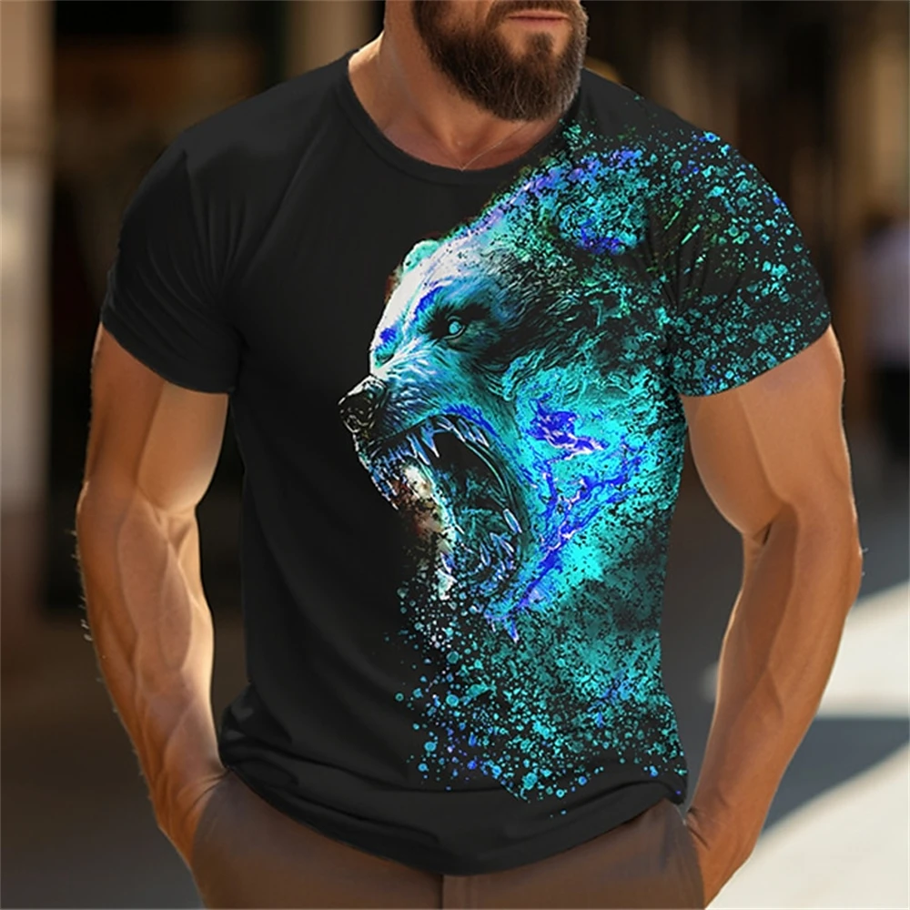 Animal Pattern Casual Pullover Men's T-shirt Retro 3D Printed Top Summer Top Short Sleeved Men's Loose Fitting Clothing
Animal Pattern Casual Pullover Men's T-shirt Retro 3D Printed Top Summer Top Short Sleeved Men's Loose Fitting Clothing