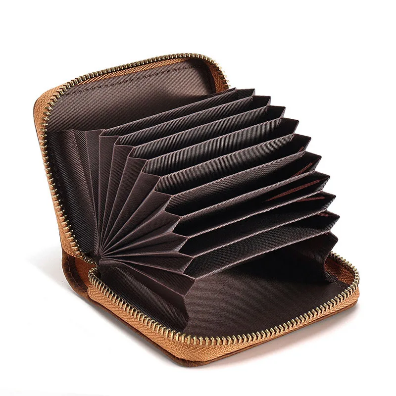 RFID Genuine Leather Antimagnetic Card Holder Men's Crazy Horse Pickup Holder Retro Organ Card Holder Men's Wallet
RFID Genuine Leather Antimagnetic Card Holder Men's Crazy Horse Pickup Holder Retro Organ Card Holder Men's Wallet