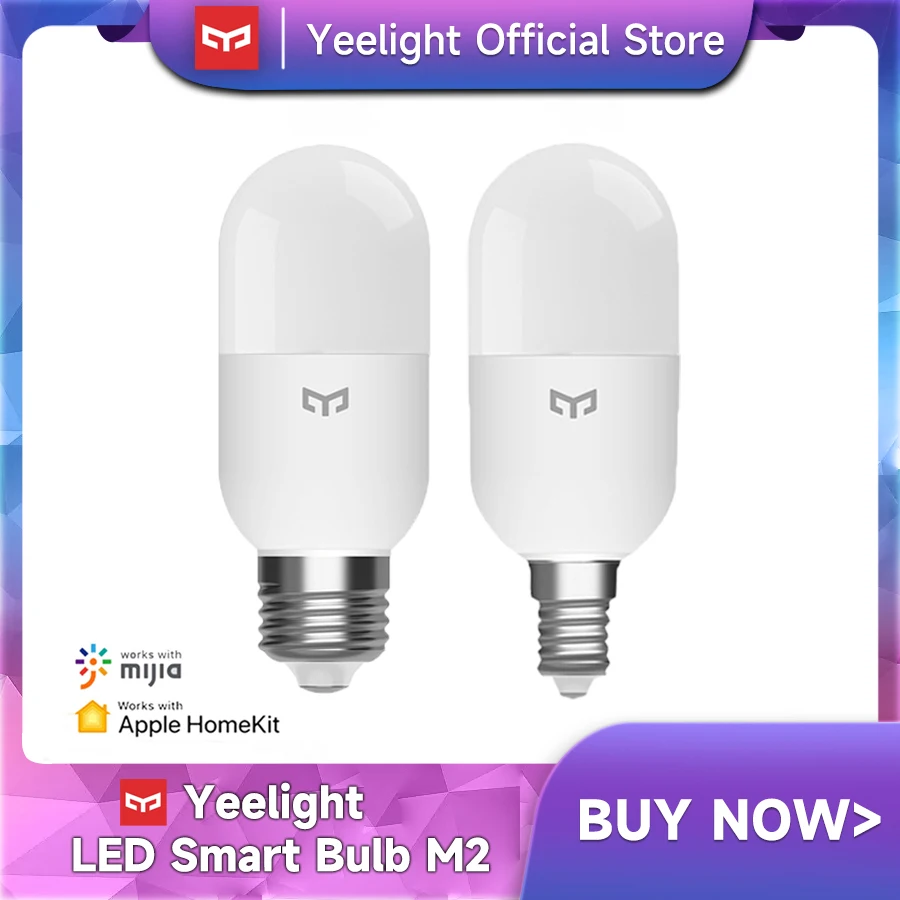 Умная Светодиодная лампа Yeelight M2, лампа с регулируемой яркостью, Bluetooth, E27, E14, управление через приложение, работает с Google Alexa
Умная Светодиодная лампа Yeelight M2, лампа с регулируемой яркостью, Bluetooth, E27, E14, управление через приложение, работает с Google Alexa
